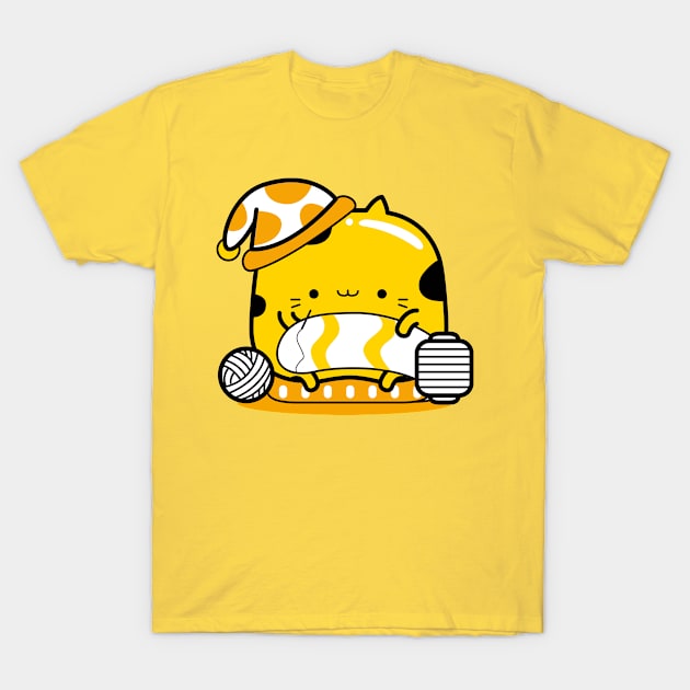 yellow cat knitter profession T-Shirt by MEDZ